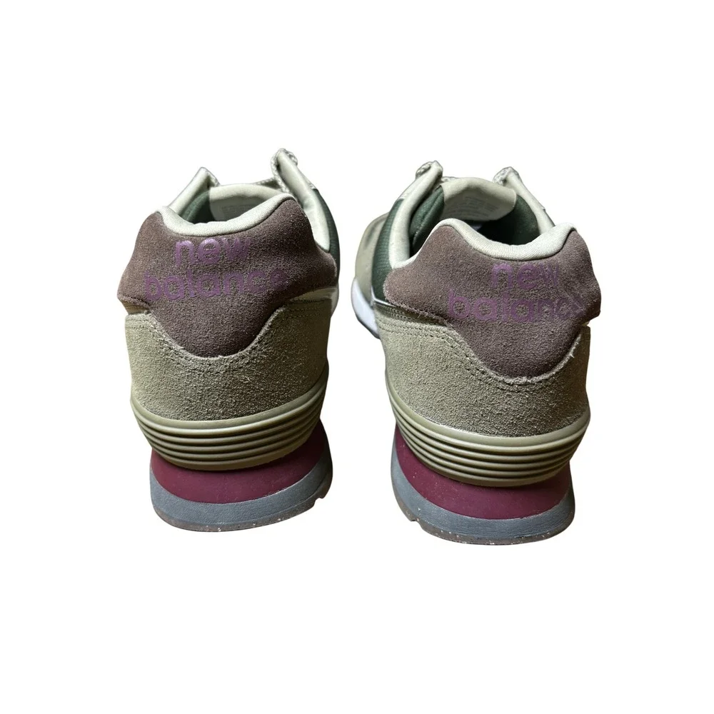New Balance 574 Sneaker Men 12 Green Low Top Suede Mesh Lifestyle Casual